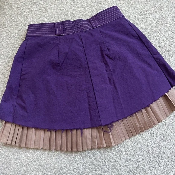 Osis Studio Stacey Mini Skirt – Purple / Tan Pleated Hem – XXS - Picture 6 of 9